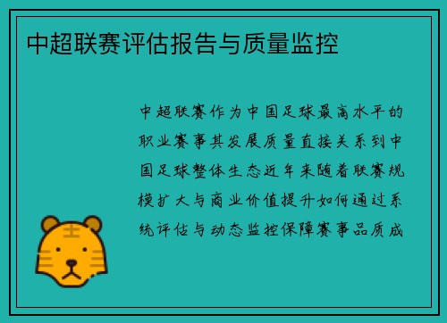 中超联赛评估报告与质量监控